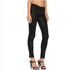Hudson Jeans Women’s Straight Leg Coated Black Skinny Jeans